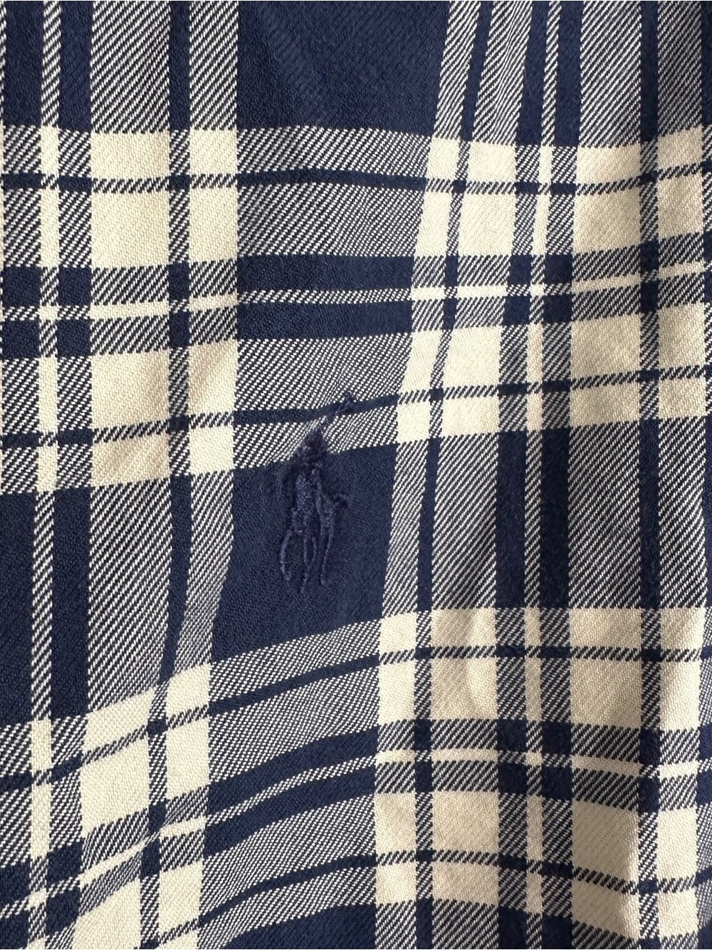 Ralph Lauren Navy and White Plaid Cotton Button-Down Shirt - Picture 2 of 4